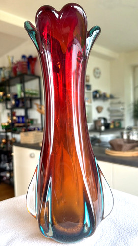 Große schwere glas vase - große,