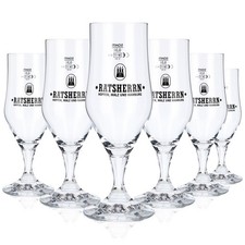 6x Ratsherrn Glas 0,3l Hammerburg Bier Tulpe Pokal Gläser Set Brauerei Hamburg