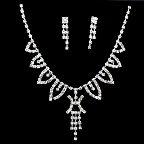 2tlg strass schmuckset braut - strass,