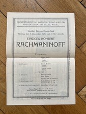 RACHMANINOFF Klavierabend Wien 9.12.1929