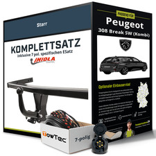 Anhängerkupplung starr für PEUGEOT 308 Break SW (Kombi) +E-Satz Set NEU
