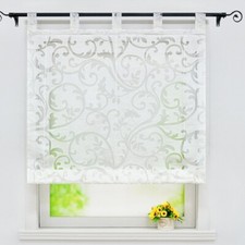 Raffrollo Ausbrenner Küchengardinen mit Schlaufen Raffgardinen Schlaufenrollo