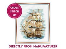 RIOLIS Gezähltes Kreuzstich-Set 479 Schiff, Segelt durch Wellenmeer