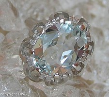 Ring mit Aquamarin in 14 Kt. 585 er Gold Aquamarine 54 Ringe Edel