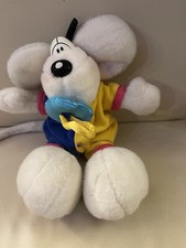 Baby Diddl Maus mit Schnuller und Latz ca. 30 cm Stofftier Kuscheltier Retro