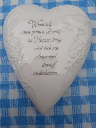 Großes weißes porzellanherz - großes,