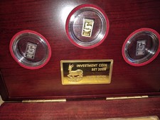 Investment Coin Set 2008,Springbock edition, 1g Gold,1g Silber, 1g Palladium