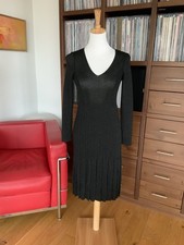 Lurex-Kleid-Schwarz, Hallhuber- DONNA, Strickleid, Midi, Größe 34