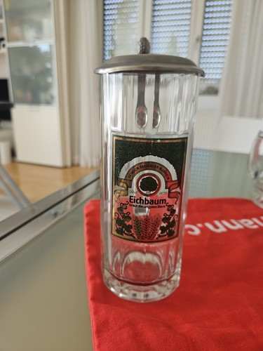 Eichbaum glas bierkrug mit - eichbaum-glas-bierkrug,