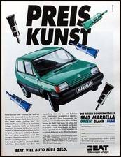 Seat Marbella Green Black Blue ,  originale Werbung aus 1991