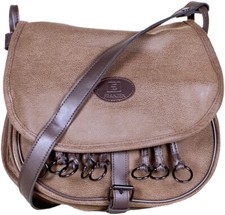 Franzen Jagdtasche Tasche mit Hühnergalgen Büffelleder Look braun