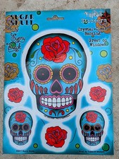 Yuyean Sickers Totenköpfe Set Sugar Skulls Aufkleber  Auto Rockabilly Tattoo