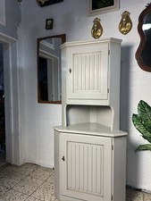 Schrank Kommode Küche Shabby Eckschrank Badschrank Hochschrank  Grau Vintage