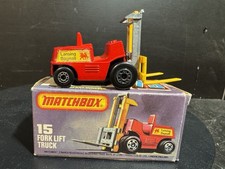 Matchbox Superfast Nr.15B Fork Lift Truck schwarze Bpl. mit Lenksäule mit Box