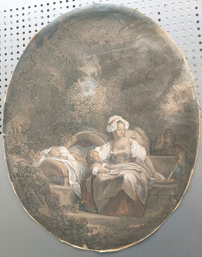 Oval farbstich rokoko 1780 - oval,