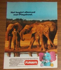 Seltene Werbung Hasbro Playskool Activity Elefant Plüschtier 1993