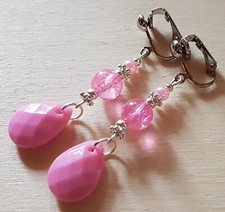 OHRCLIPS CLIPS TROPFEN PERLEN ROSA