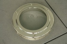 Bullauge,  Messing vernickelt mit Fenster , Türeinbau bis 5 cm  , D 30 cm  Neu 