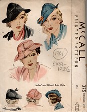 1936 vintage nähen - nähen, hut