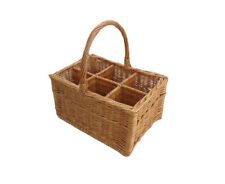 Einkaufskorb Flaschenkorb für 6 Flaschen  Schraubglas Weidenkorb Autokorb Weide