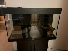 Aquarium mit Deko und Unterschrank