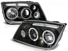 LED Angel Eyes Scheinwerfer für VW Bora 98-05 schwarz