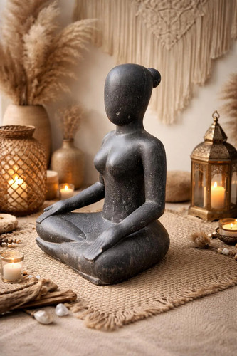 Yoga gartenfigur stein 80 - gartenfigur,