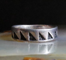Ring Silber 925 Bandring Hopi Indianer graviert geschwärzt Pfeilspitzen 18 mm