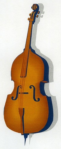 Aufkleber kontrabass farbig - aufkleber,