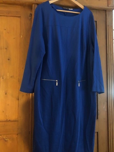 Royalblaues midi kleid - midi, v