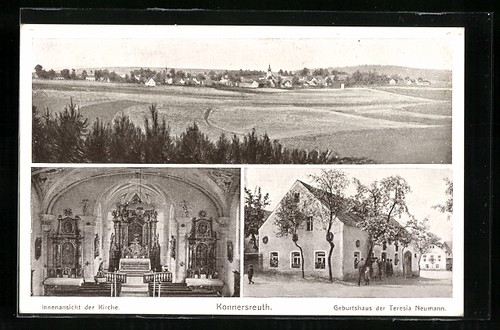 Konnersreuth ortsansicht - ak, konnersreuth,