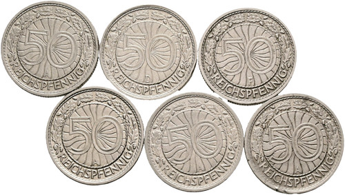 Weimar 50 reichspfennig - weimar, x
