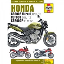 Honda CB600F Hornet, CBF600 und CBR600F (2007-2012) Reparaturanleitung 