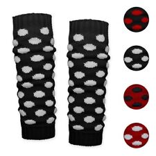 dicke Grobstrick Bein Stulpen mit Punkten Beinwärmer gepunktet schwarz weiß rot