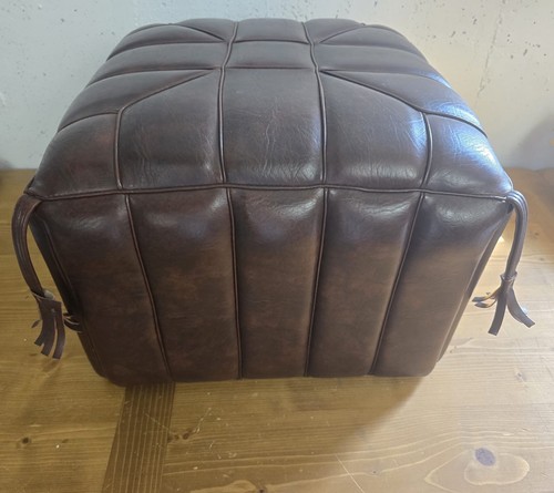 Vintage lederhocker braun - lederhocker,