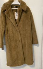 ZARA Damen Mantel M Kunstpelz