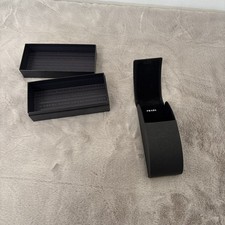 PRADA Brillenetui für Sonnenbrillen, Schwarz, Leder, Hartschale