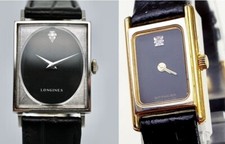 2x ! Longines Wittnauer Tank Manual Black Ref 3007-528 & TW2509 0280 Diamond SET