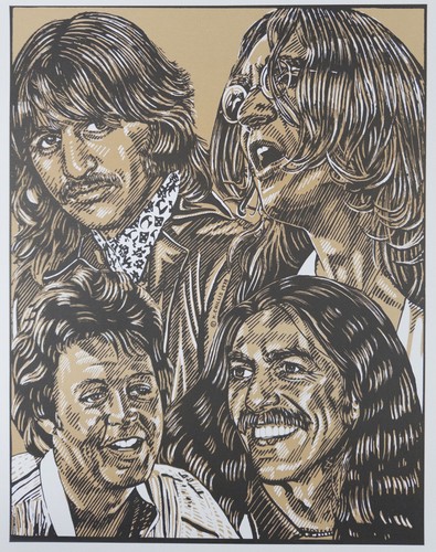 Vintage beatles lithograph - vintage,
