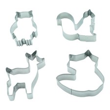 4er Set Eichhörnchen Fuchs Reh Eule  Ausstecher Ausstechform Waldtiere Tiere