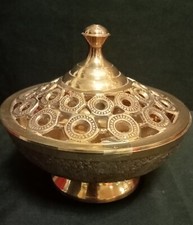 Räucherschale ohne Gitter, Messing Gold, Esoterik, Ø 14cm , 11cm hoch, 10924