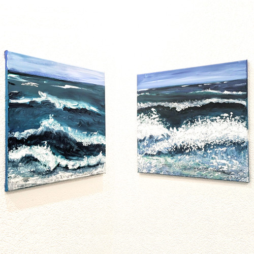 Gemälde wellen acryl - 2,
