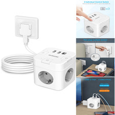 6 in 1 Steckdosenwürfel USB C
