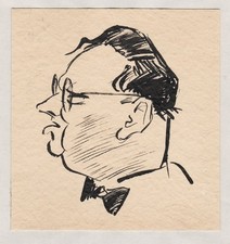 Hans Reimann Schriftsteller Drehbuchautor Portrait Zeichnung Trautschold