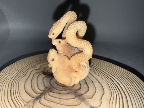 Netsuke schlange mit - mit, ratten