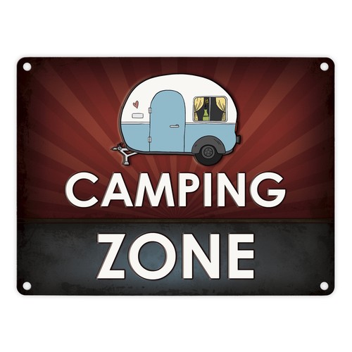 Camping zone metallschild - metallschild, in