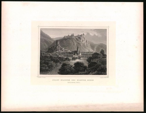 Stahlstich stadt klausen - stadt, und