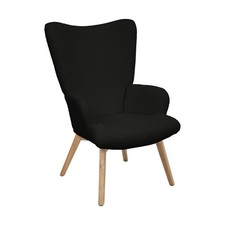 B-Ware SVITA OLAV Sessel Ohrensessel Relaxsessel Armlehne hoher Rücken Schwarz