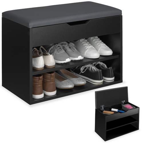 Schuhregal mit sitzkissen holz - mit,