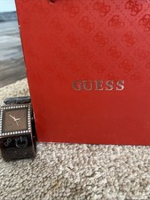 Guess Damen Armband Uhr Steine Braun Mit Original Karton 